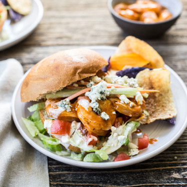 Grilled Buffalo Shrimp Sandwich with Buttermilk Blue® Dressing