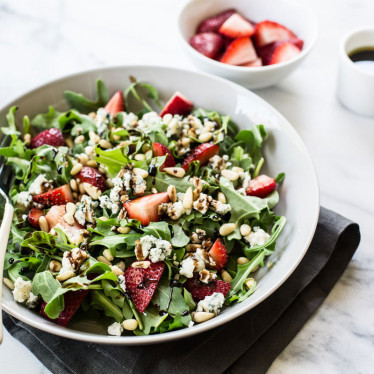 Strawberry Balsamic Salad with Buttermilk Blue