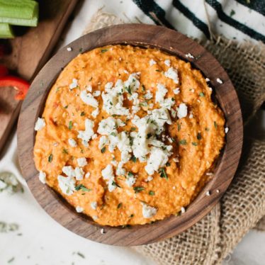 Spicy Buffalo Hummus with Buttermilk Blue