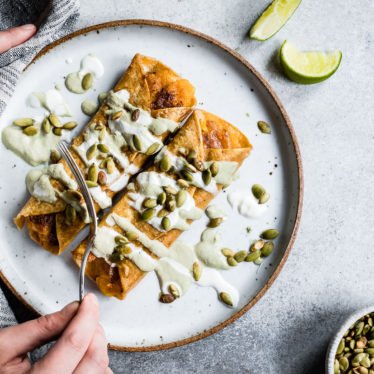 Cheesy Pumpkin Taquitos