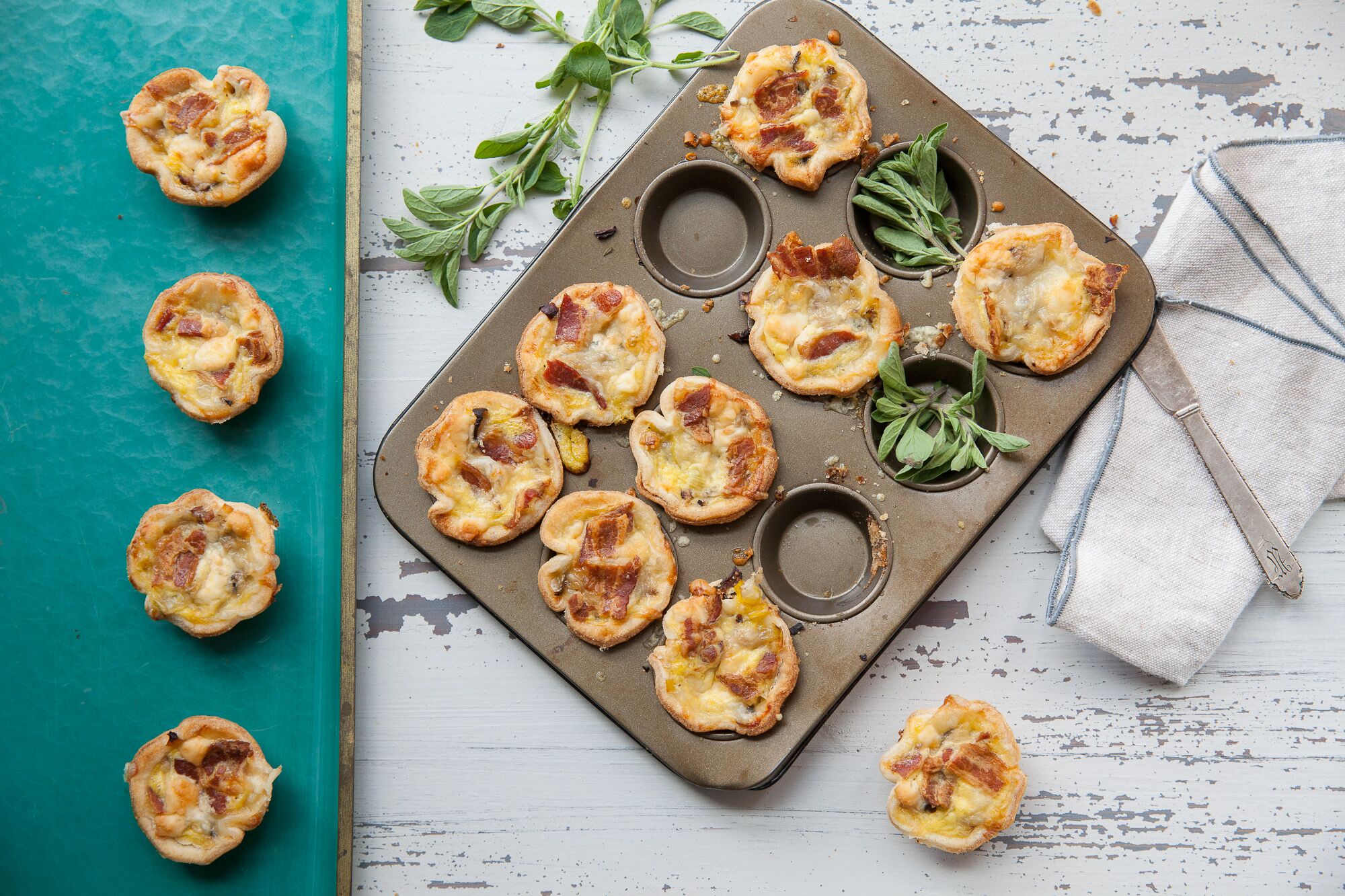 Mini Quiches with Bacon, Leek, Mushroom and Cheese - Roth Cheese