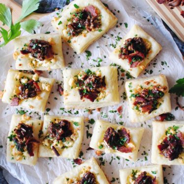 Blue Cheese, Bacon and Candied Pecan Puff Pastry Bites