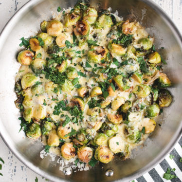 Caramelized Brussels Sprouts with Horseradish Havarti