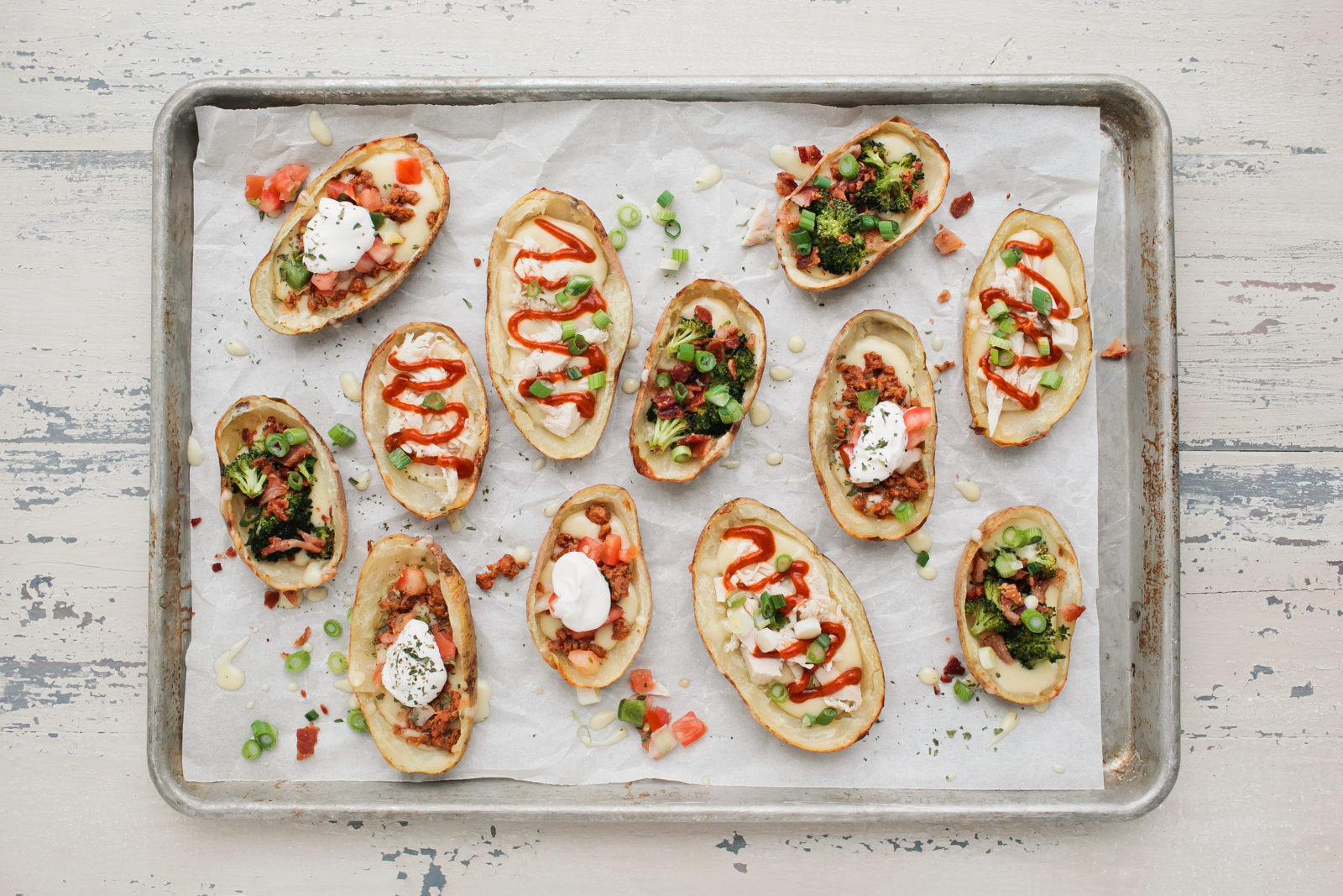 Cheesy Chorizo-Salsa Potato Skins - Roth Cheese