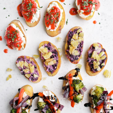 Goat Cheese Crostini, Three Ways