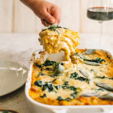 Butternut Squash & Spinach White Lasagna