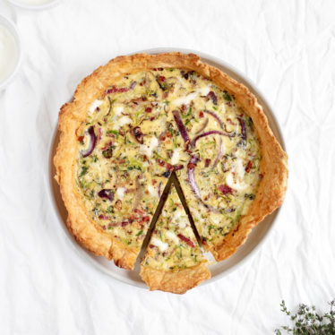 Havarti Brussels Sprouts Quiche