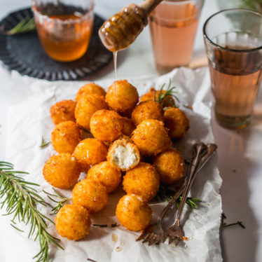 Crispy Goat Cheese Poppers with Honey