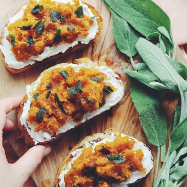 Goat Cheese and Butternut Squash Toast