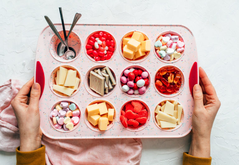 Valentine’s Day Muffin Tin Cheese Tray