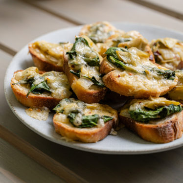 Spinach Artichoke Crostini