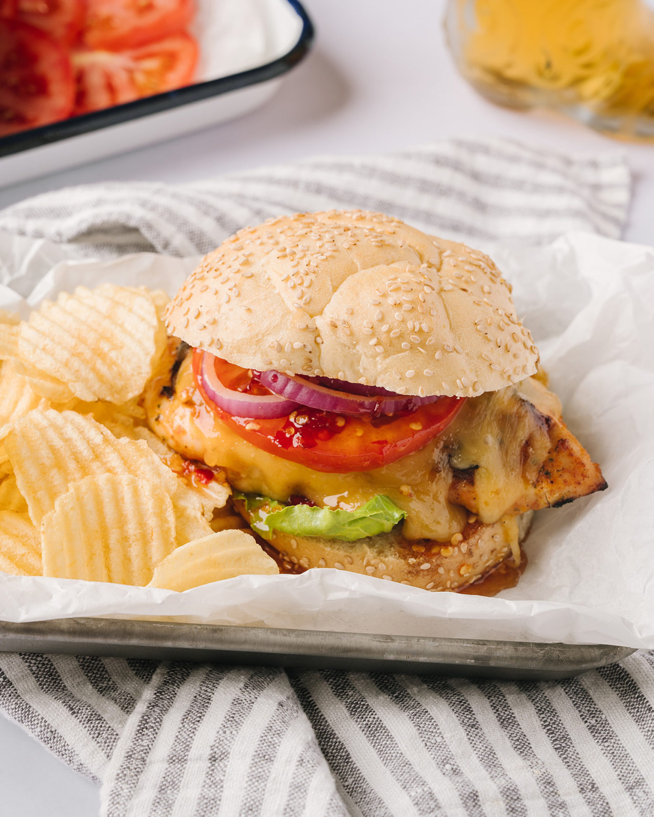 Hot Honey and Gouda Grilled Chicken Sandwich