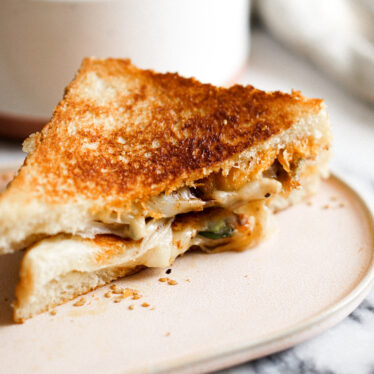 Chili Oil Grilled Cheese & Gingery Tomato Soup
