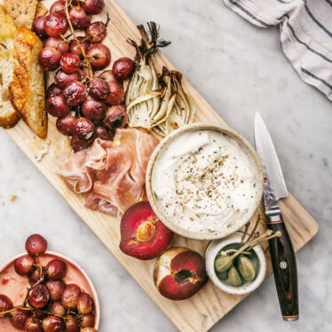 Honey and Fennel Goat Cheese with Roasted Grapes